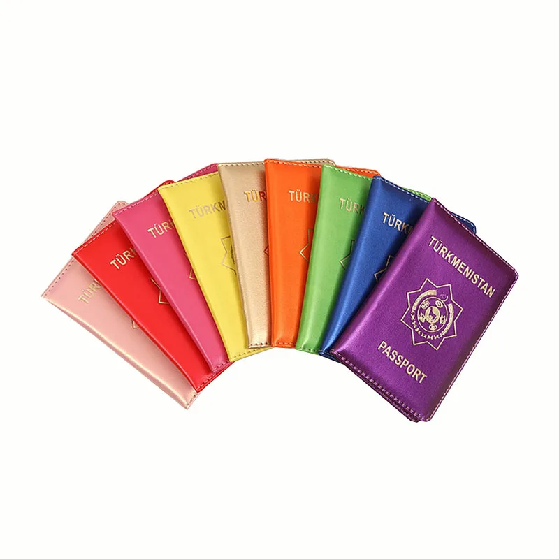 

Dikedaku Turkmenistan PU Passport Cover Mirror Leather Imprint Passport Protection Cover Function of Fashion Tourism Currency