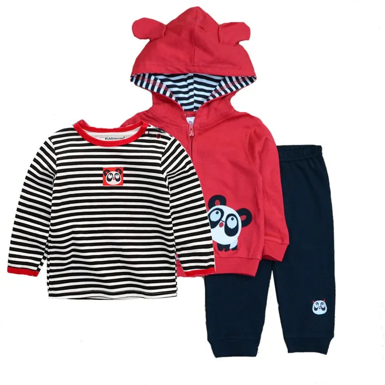 Детские комплекты одежды для девочек г. Пальто для новорожденных, костюмы осеннее хлопковое пальто для маленьких мальчиков штаны, футболка комплекты одежды из 3 предметов - Цвет: CSL3076