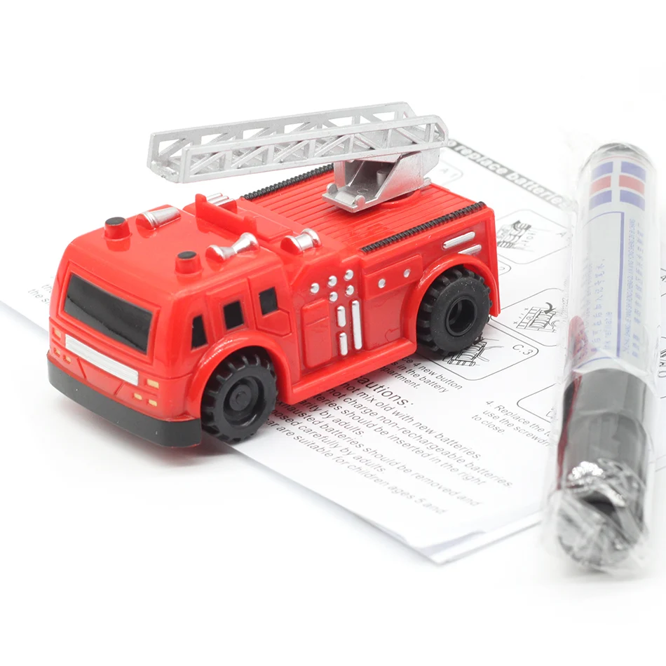 

Free Delivery Magic Pen Inductive Car Truck Follow Any Drawn Black Line Track Mini Toy Engineering Vehicles Educational Toy