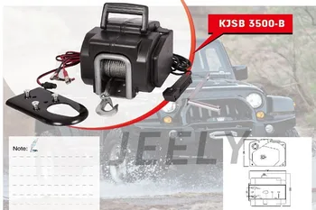 

JEELY Yacht Winch,Boat winch,Barge winch 12V 3500lb ELECTRIC WINCH