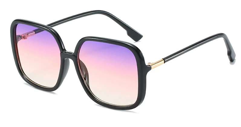 Квадратные ретро солнцезащитные очки для мужчин и женщин Модные Оттенки UV400 Винтажные Очки 46140 - Цвет линз: purple pink