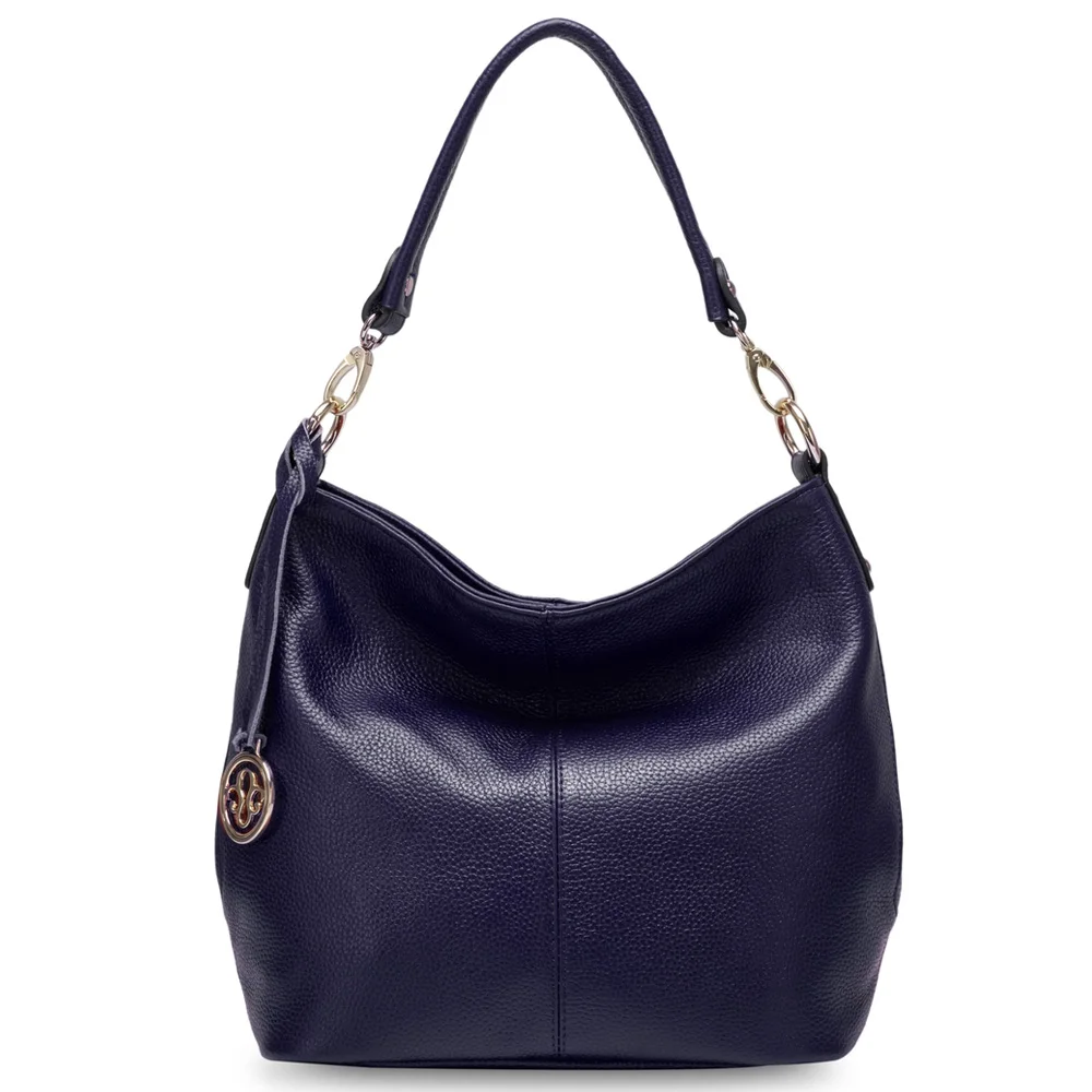 Очаровательная фиолетовая женская сумка через плечо Zency, натуральная кожа, вместительные сумки, модная женская сумка-мессенджер, Сумочка через плечо, элегантная женская сумка - Цвет: Темно-синий