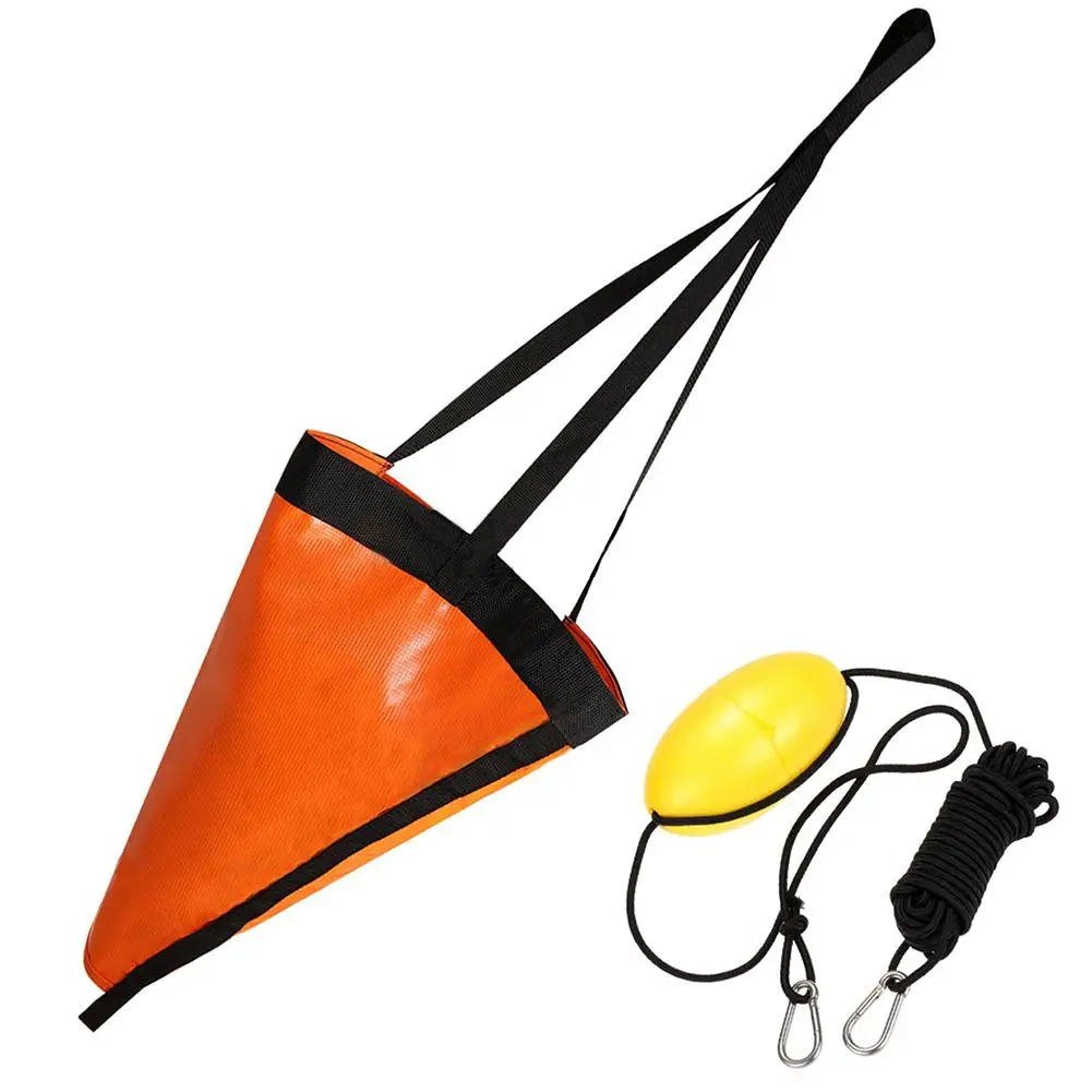 Online Mounchain ancla de mar + PVC Kayak 24 pulgadas de anclaje de deriva cuerda de remolque línea de lanzamiento a la línea de pesca Canoa Kayak bote de remo
