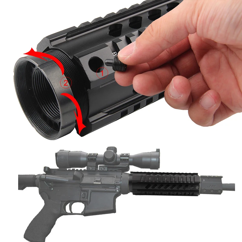 

New Tactical 7'' 10'' 12'' 15'' AR .223/5.56 Free Float Quad Handguard Rail AR-15 M16 M4 Handguard RAS Airsoft Hunting RL1-0018