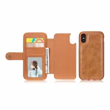 Роскошный чехол-портмоне для IPhone X Case подставка 2 в 1 флип раскладный кожаный чехол, защитный чехол для iPhone X