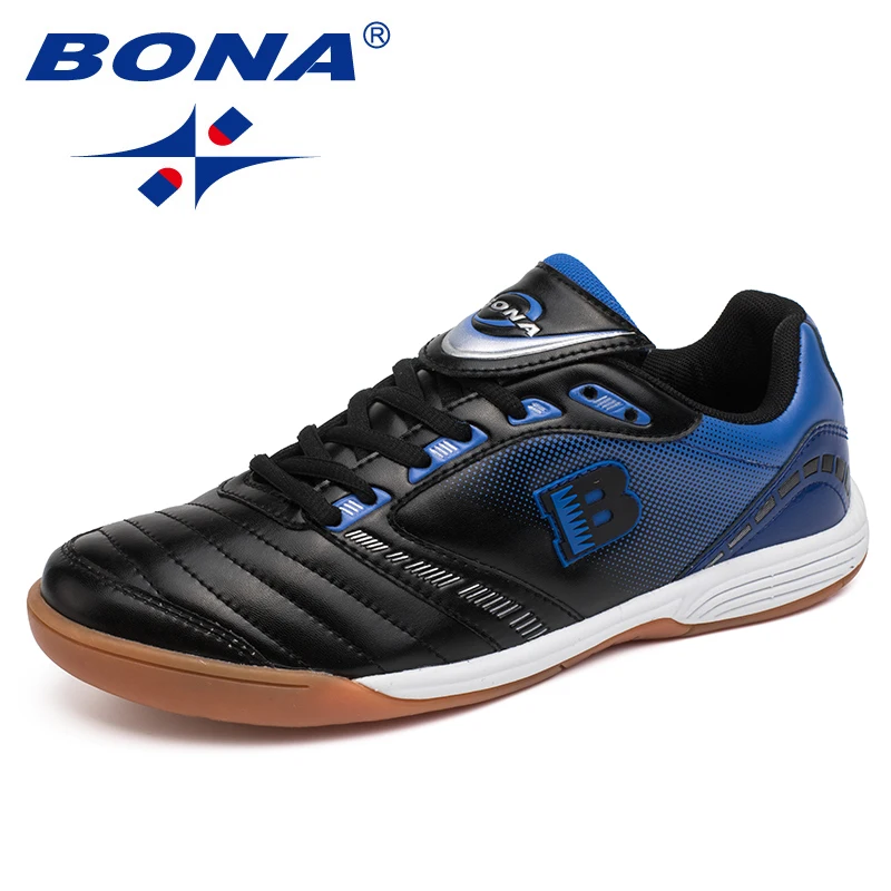 BONA New Typical Style Men Soccer Shoes Indoor Professional Cow Muscle Men Football Shoes Action Leather Fast Free Shipping