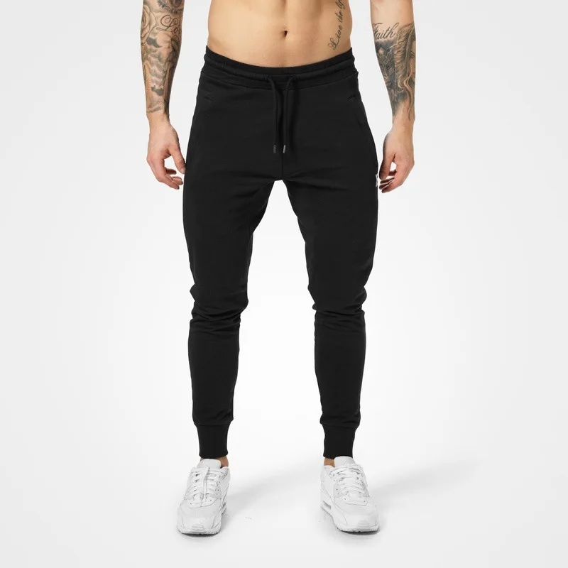 

Muscle Fitness Men's Autumn Winter Cotton Wild Pants Men Solid Color Cotton Slim Beam Foot Pants Sports Casual Joggers Pants