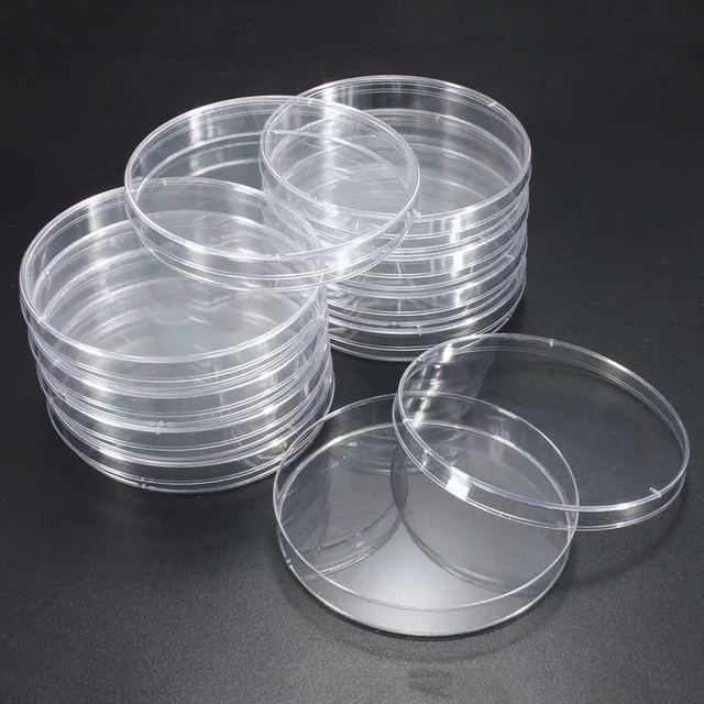 10Pcs 90x15mm Plastic Sterile Petri Dishes with Lids For Lab Plate