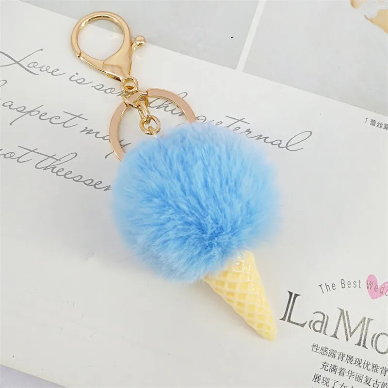 New Fur Pom Pom Portachiavi Fake Rabbit Fur Ball Portachiavi Porte Clef Pompon De Fourrure Fluffy Bag Charms Portachiavi Coniglietto Portachiavi