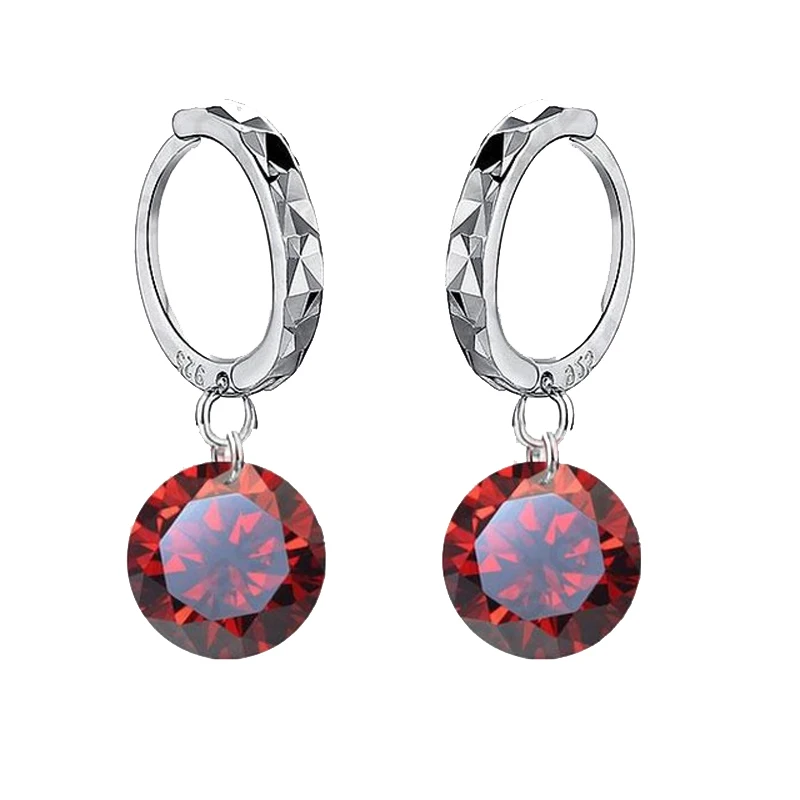 

Beautiful Round Fashion Pendant Earrings Brilliant Cubic Zirconia 925 Sterling Silver Sweet Women Girls Present Big Sale