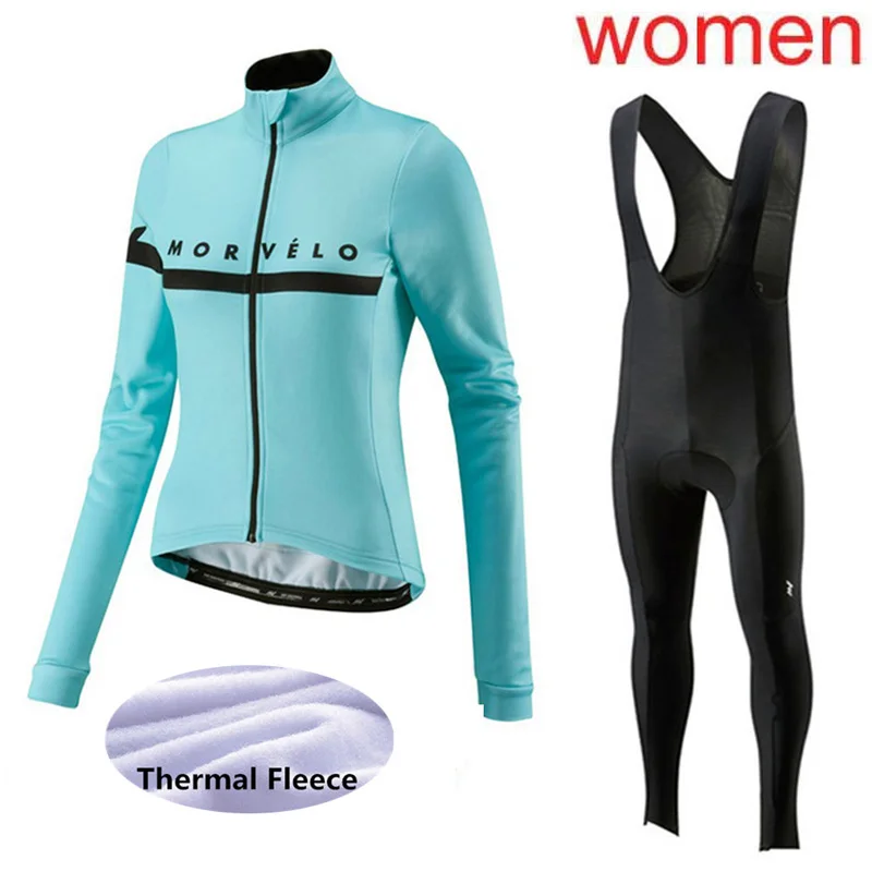 Зимний флисовый термальный Женский комплект Джерси для велоспорта гоночная команда с длинным рукавом велосипедная Одежда MTB Maillot комбинезон Ropa Ciclismo K281