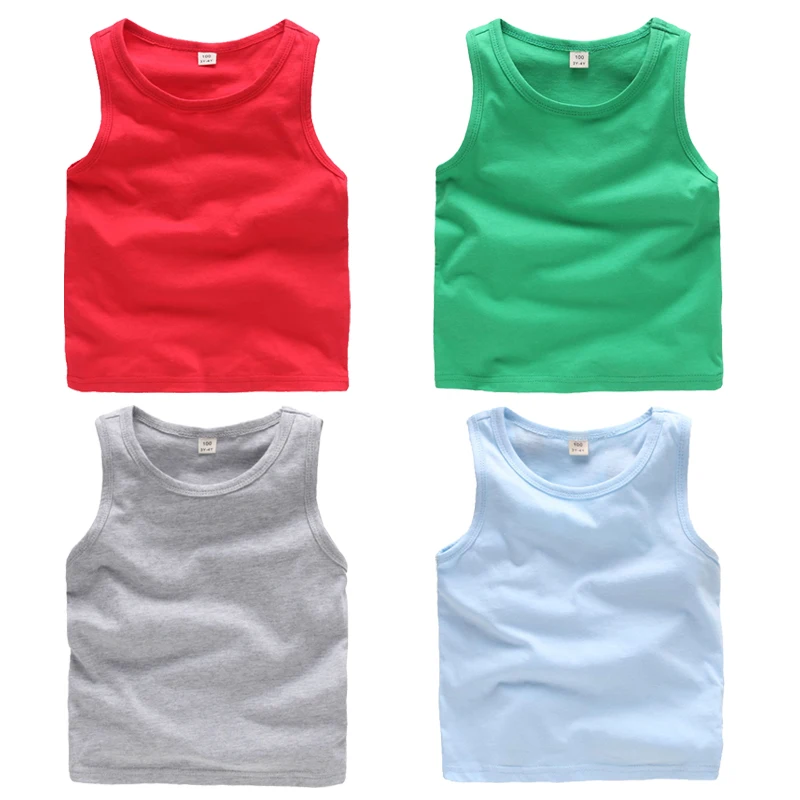 

kids underwear cotton girls boys Tanks Tops Baby boy Summer vest girl camisole Children Solid Undershirt Sleeveless Vest 2 4 6 8