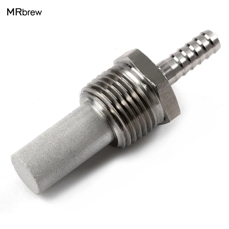 

Homebrew Stainless 2 Micron Diffusion Stone - 1/2" MPT Oxygen Stone , Kegging Homebrew, 1/4"Barb
