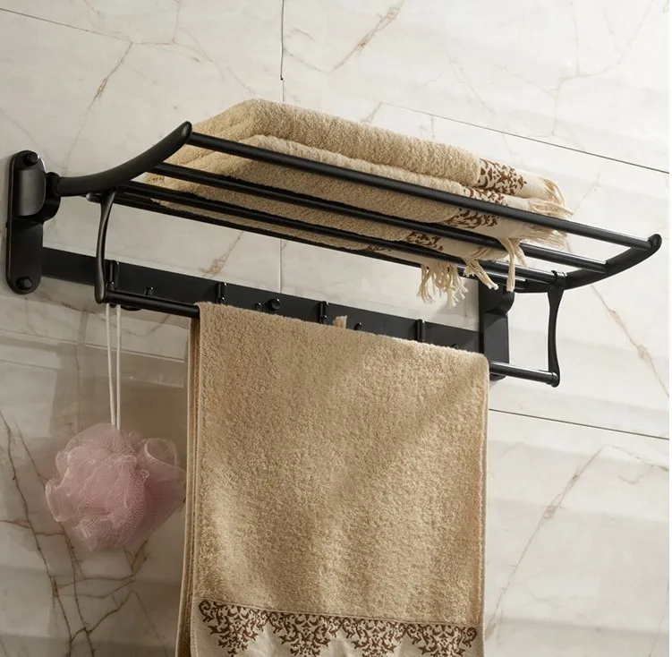 2016 Stainless steel Material Black Finish Design Towel Rack,Bathroom