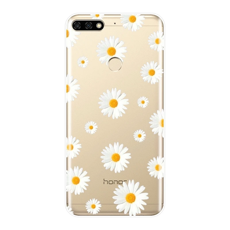 Чехол для Huawei Honor 7 8 9 10 Lite силиконовая Мягкая задняя крышка с цветами 7S 7X 7A 7C Pro 8X MAX