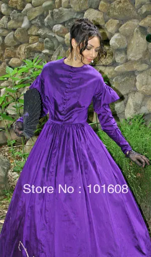 1860 S викторианской корсет готический/Гражданская война Southern Belle бальное платье Хэллоуин платья США 4-16 v-1246