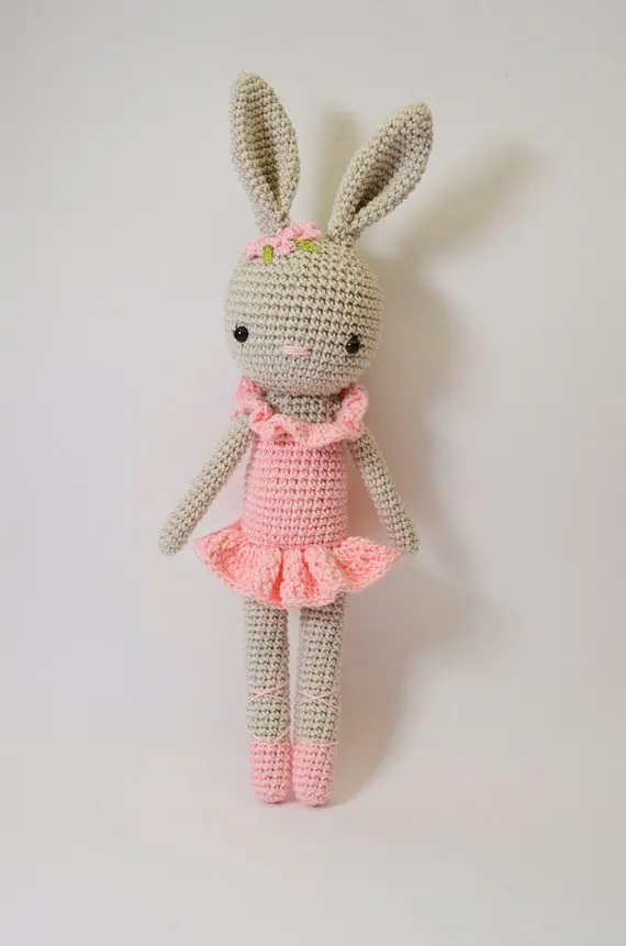 

crochet toys amigurumi bunny ballerina , gift for friend and baby