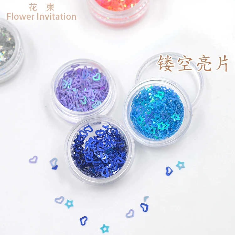 Flower Invitation Hollow Sequins DIY12 Color Five Pointed Star Ornaments Glitter Tablets Nail | Украшения и аксессуары
