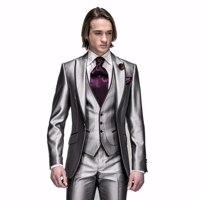 Для мужчин одежда 2018 Terno Для мужчин s Suit3pieces (куртка + брюки + жилет), Herren Ternos Para Hombre мужской костюм Slim Fit Blazerzer