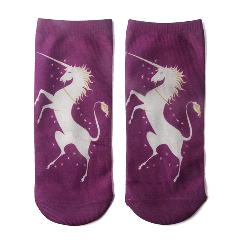 Цветные мягкие хлопковые носки с единорогом для женщин; сезон весна-осень; забавные носки; милые носки с 3D-принтом для беременных