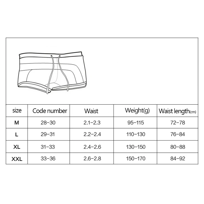 Summer Swimsuit Men Adjustable Boxer Shorts Man Sports Wear Short Pants Swimming Trunks Beach Surf Stitching Printed