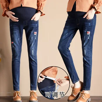 

Pregnant Women Jeans Pants Spring Autumn Pregnancy Clothing Denim Trousers Maternal Pants H305