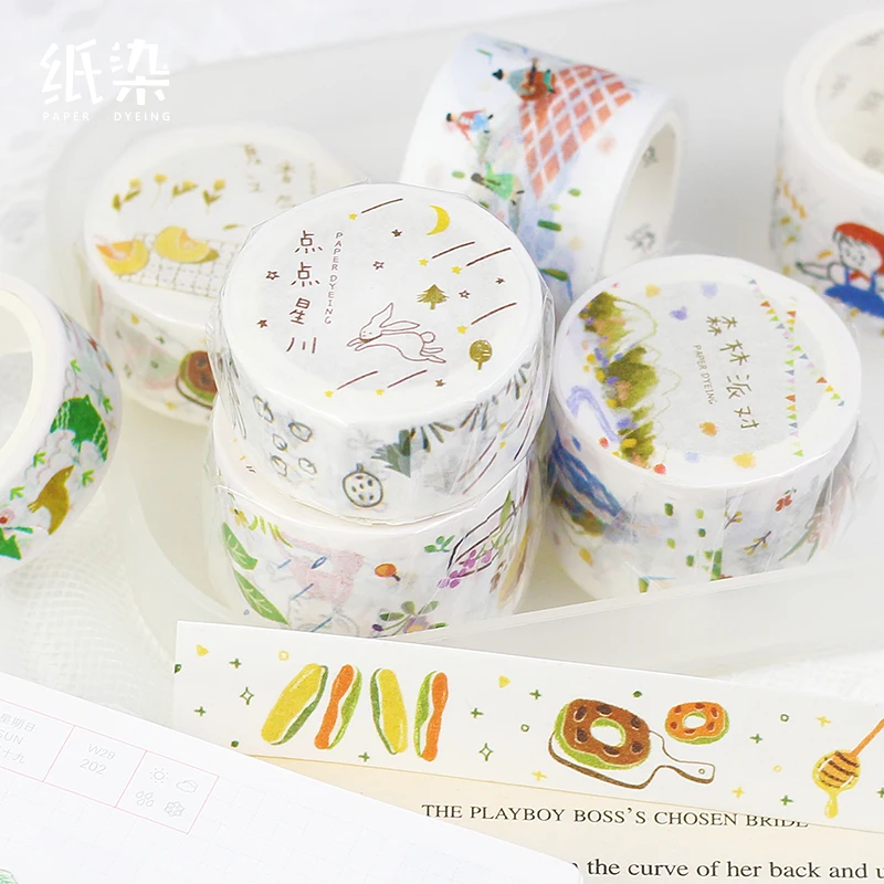 

Washi Masking Tapes Flower plant color starry sky Decorative Adhesive Scrapbooking DIY Paper Japanese Stickers