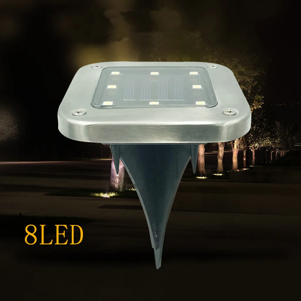 

8 LED Solar Light Solar Powered Ground Buried Light Home Garden Under Ground Lamp Outdoor Lawn Path Way Garden Decking Lamps