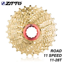 ZTTO Road Bike 11 Speed Golden Freewheel Gold Cassette Sprocket 11-28T Cycling For K7 Rival Force Ultegra Bicycle Parts