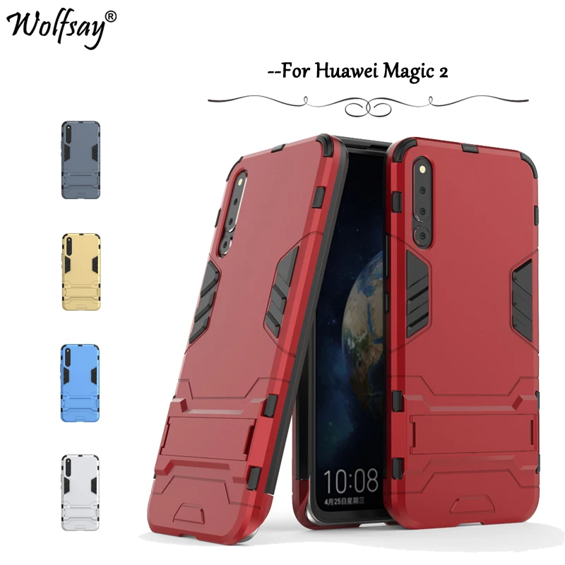 

Honor Magic 2 Case Slim Armor Rubber Hard PC Phone Case For Honor Magic 2 Back Cover For Huawei Honor Magic 2 Kickstand Fundas *
