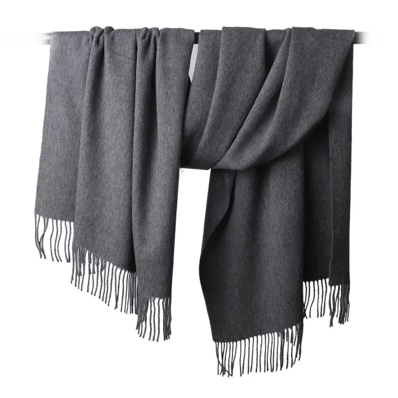 Шерстяной шарф теплый толстый разноцветный платок женские мягкие шарфы Cosywarmer - Цвет: Dark gray