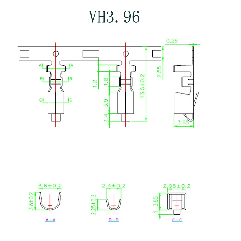 100 шт. пластиковые клеммные колодки VH3.96 мм|Соединители| |
