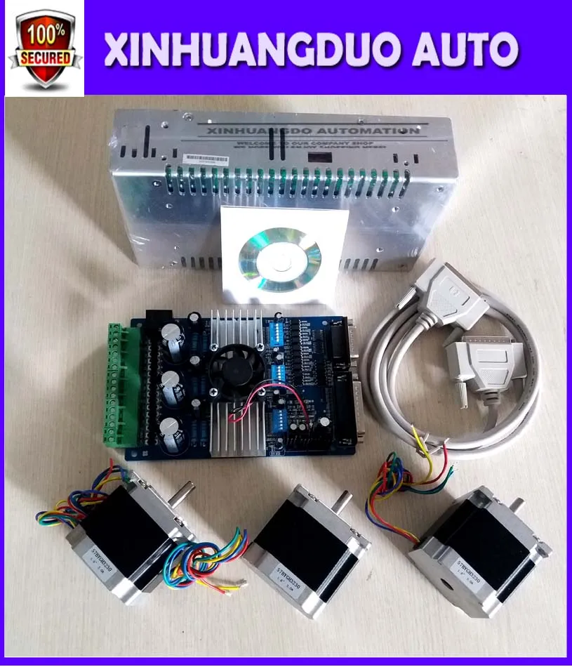 

3 Axis CNC Kit TB6560 Driver Board + 3pcs 56mm Nema 23HS3230 stepper motor +one power supply CNC Engraver Kit