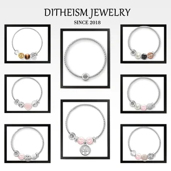 

Link Chain Bracelets Pearl Arabesque Bead Karma with 925 Sterling Silver Chain,2018 Fashion Jewelry Trendy Gift for Women Girls