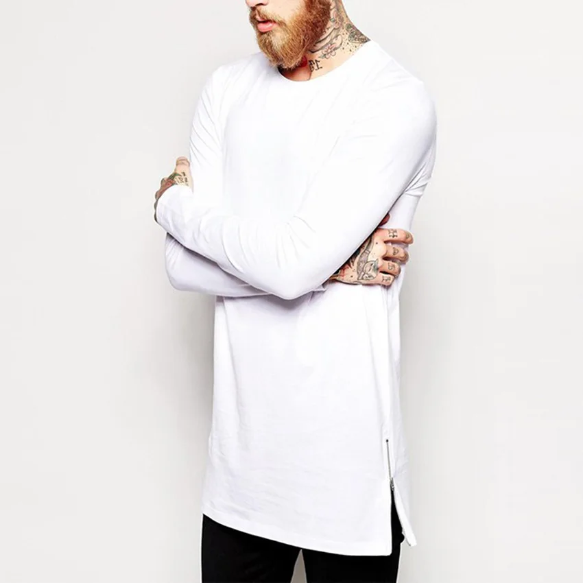 

NEW 2019 summer men's long t-shirts purified cotton comfort T-shirt