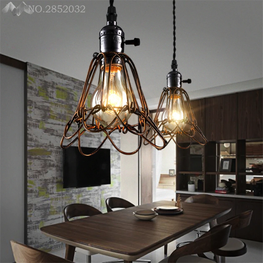 JW_Retro Loft Colorful Pendant Lamp Den Fixtures Lustre Lamp Dinning