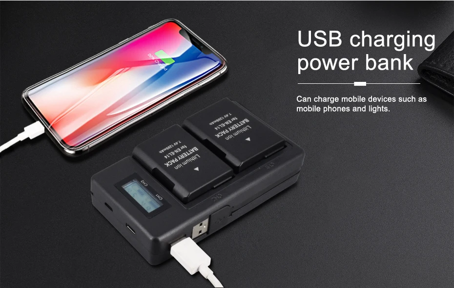 1200 мА/ч, 2x EN-EL14A EN-EL14 ENEL14 Батарея+ ЖК-дисплей USB Dual Зарядное устройство для Nikon D3100 D3200 D3300 D3400 D3500 D5600 D5100 D5200 P7000