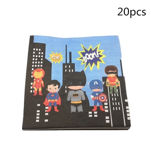 

Avengers Theme Party Decoration Kids Party Disposable Paper Plate Cup Straw Candy Popcorn Box Napkins Set Party Supplies for boy