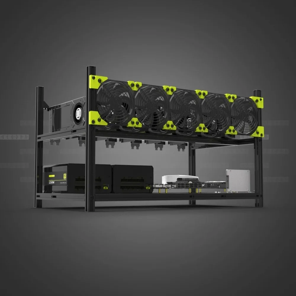 High Performance Veddha V3C6 GPU Mining Rig Aluminum Alloy Stackable Case Up To 6 GPU Open Air Frame Rack Bracket High Performance Veddha V3C6 GPU Mining Rig Aluminum Alloy Stackable Case Up To 6 GPU Open Air Frame Rack Bracket