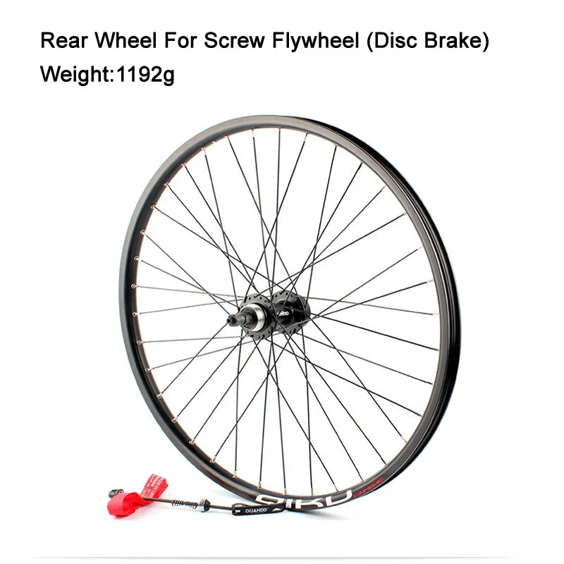 Top Mtb 26er Rear Wheel Disc and V Brake 32Holes Mountain Bicycle Wheel Bead Ball Hub For Screwed Freewheel Bike Back Wheel Threaded 3