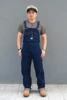 Bob Dong 40s Three-In-One Wabash Striped Overalls Vintage High Back Denim Pants 40s Retro Trousers 5