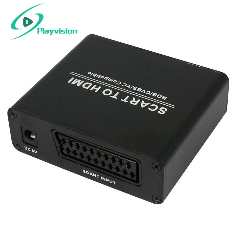 PLayvision SCART to HDMI audio Scaler Box Scales up SCART to HDTV resolution up to1080p Support input video systems NTSC/PAL