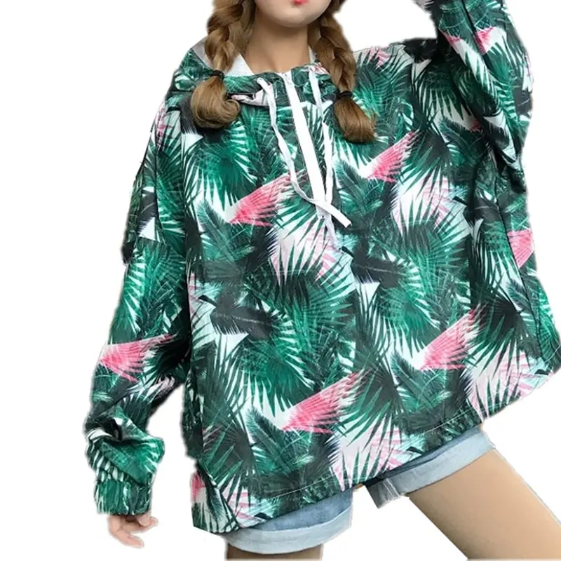2019 Fashion Oversized Hoodie Women Harajuku Hip Hop Loose Streetwear Plant Print Hipster Autumn Top Black Gothic Casual Hoodies