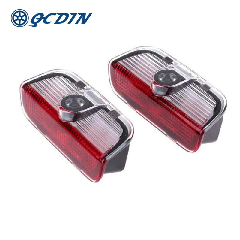 

QCDIN Pair for SKODA Car LED Welcome Light Decoration Shadow Door Logo Projector Light for SKODA Superb Octavia Fabia Roomster