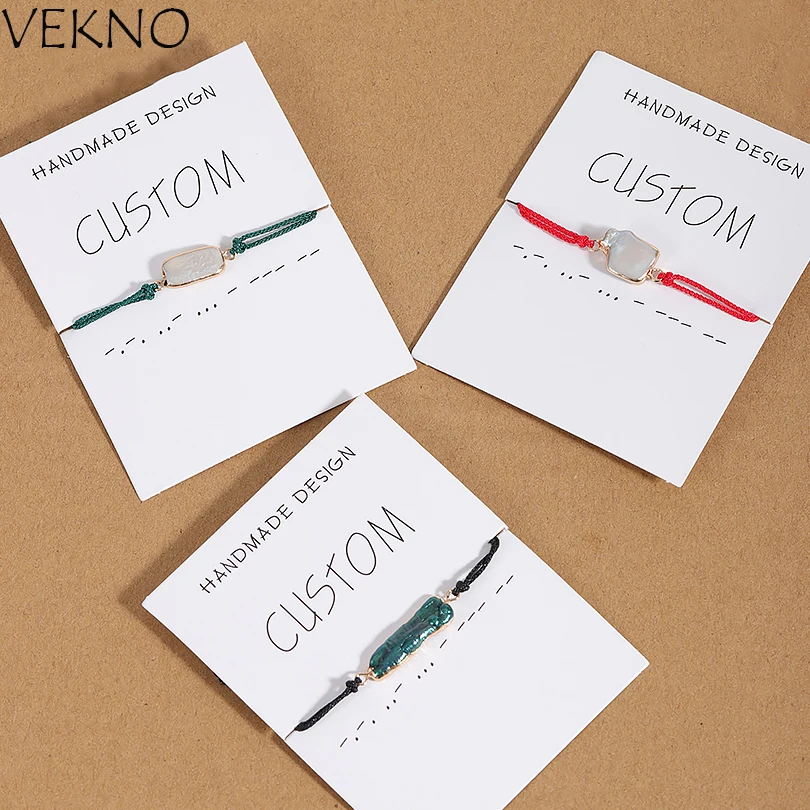 

VEKNO High Quality Natural Baroque Pearl Bracelet Handmade Adjustable Rope String Braided Lucky Friendship Bracelet Femme Men