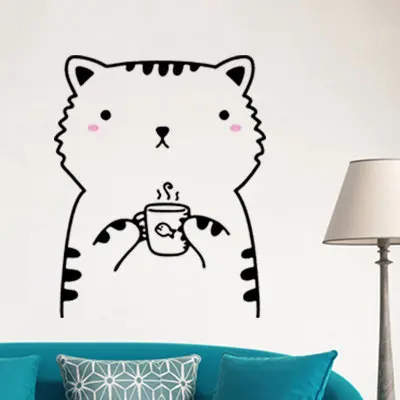 Stickers muraux Amis de p/épini/ère de b/éb/é pour Chambre denfants Stickers muraux Chats de Dessins anim/és d/écalcomanies Amovibles pour Enfants de Chats