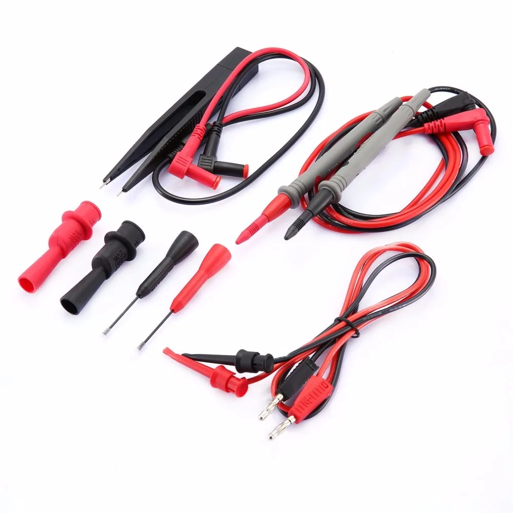 

1 Pair 1000V 10A Ammeter Test Cord Universal Multimeter Kit Multi Meter Voltmeter Lead Probe Wire Pen Cable witn 1 Pair Clamps