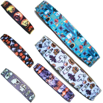 

kingsens 100 yards/lot 25mm Halloween printed grograin ribbons DIY handmade materials, Festival gifts ribbons hat accessories