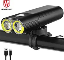 WHEEL UP Flashlight Rechargeable Cycling Riding Flashlight Bike Accessories Waterproof Bike Headlight MTB Bicycle Front Lamp