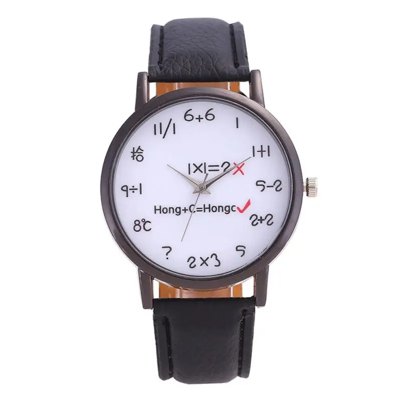 

OTOKY 2018 New Arrivals Women Watch Cute Math formula Scribbles Leather Strap Wristwatches Horloge Analog Relogio DropshipMar14